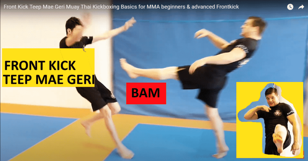 Front Kick Teep Mae Geri Muay Thai Kickboxing Basics for MMA beginners & advanced Frontkick by Peter Mettler